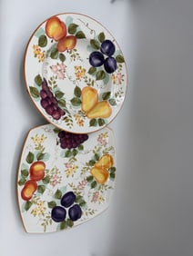 Pair of Florida Marketplace Fruit Motif Plates