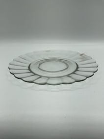 Clear Glass Scalloped Edge Serving Plate