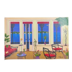 "Balcony over Bahia" by Fanch Ledan (France, b.1949) Serigraph