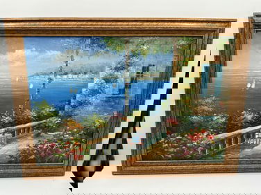 Seaside Terrace Painting by J Burnett