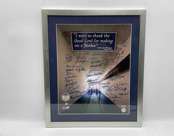 New York Yankees Legends Signed Photograph with Joe DiMaggio Quote