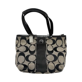 Coach Signature Black/Gray Canvas Tote Bag