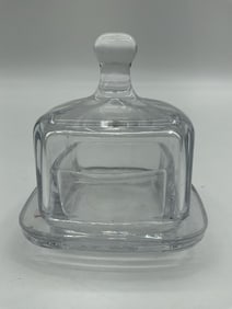 Abbot China Clear Glass Butter Dish