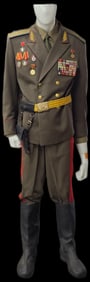 Soviet High-Ranking Officer Parade Uniform with Political Figure Mask