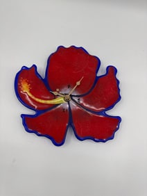 Red Flower Wall Clock