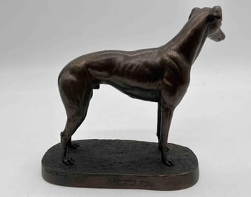 Bronze Greyhound Sculpture by R. Donaldson