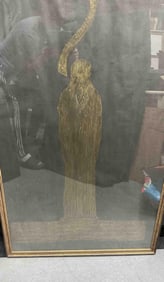 Gilded Elongated Figure Sculpture