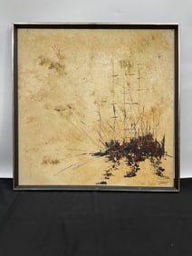 Abstract Painting of Ships, Signed