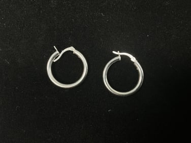 Sterling Silver 925 Hoop Earrings, 1" Diameter – 3.5g
