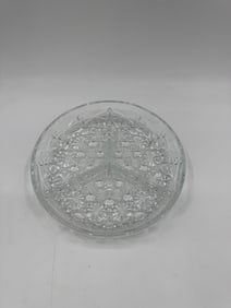 Pressed Glass Divided Serving Dish