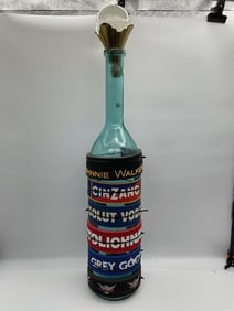 Oversized Decorative Bar Bottle with Liquor Branding Wraps