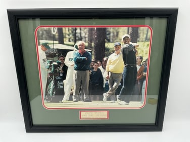 Tiger Woods, Arnold Palmer, Jack Nicklaus Framed Print with C.O.A.