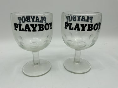 Pair of Playboy Wine Glasses