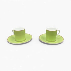 Christian Lacroix Green Demitasse Cup and Saucer Set