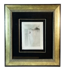 Extremely Rare Salvador Dali Etching on Silk