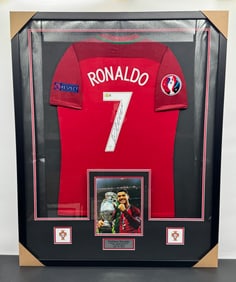 RARE Cristiano Ronaldo Signed Portugal Jersey Framed