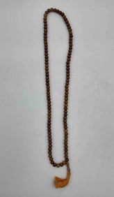 Sandalwood Prayer Bead Mala with Tassel - India