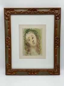 "PURGATORY 10 - THE FACE OF VIRGIL" by Salvador Dali (Spain, 1904-1989) Lithograph