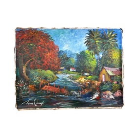 Toms Quache Dominican Landscape Oil on Canvas