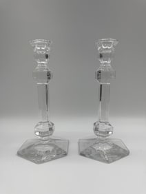Pair of Irena Crystal Candlestick Holders
