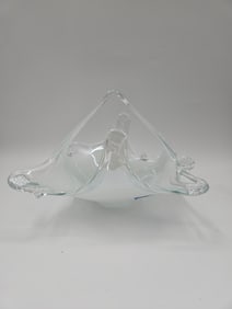 Mid-Century Clear Art Glass Freeform Bowl