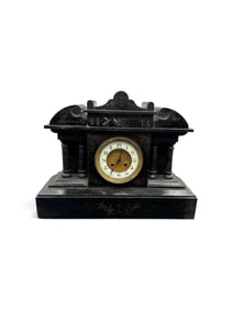 19th Century French Black Slate Mantel Clock – R&C Marked Movement – No. 1830