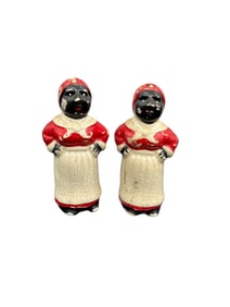 Vintage Black Americana “Aunt Jemima?? Style Salt & Pepper Shakers – Hand-Painted Japan