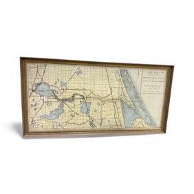 Vintage St. Johns–Indian River Canal District Map, Sanford Florida, 1964 Framed Engineering Map