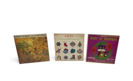 Vintage Christmas Vinyl Record Lot – Elvis Presley, Perry Como & Classic Holiday LPs