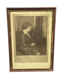 Vintage Framed Portrait Photograph with Unknown Signature – Early 20th Century