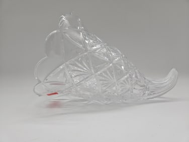 Cut Crystal Cornucopia Vase