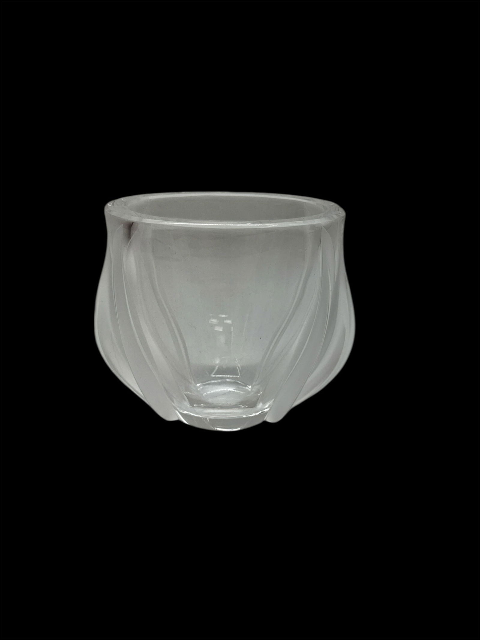 Lalique France Frosted Crystal Deux Tulipes Vase (1 of 3)