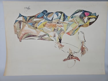 Abstract Geometric print Signed 'Papas'