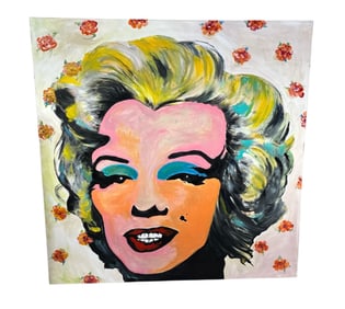 Marilyn Monroe Pop Art Style Painting, 50x50 in