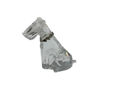 Swarovski Crystal Dog Figurine | Faceted Glass Animal Sculpture | Austrian Style Collectible