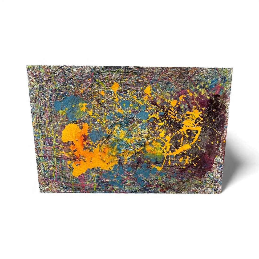 Pingo, “Burst of Yellow,?? Mixed Media on Canvas (1 of 2)