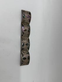 Vintage Taxco Sterling Silver Bracelet with Abalone Inlay