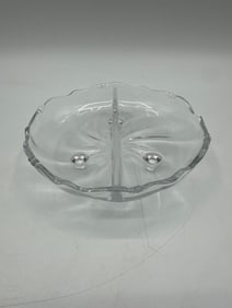 Clear Divided Glass Relish Dish