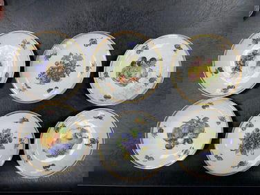 Kahla Fruit Motif Porcelain Dessert Plates – set of 6