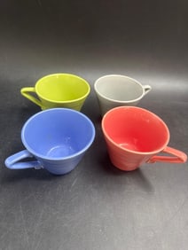 Set of 4 Vintage Fiesta Style Ceramic Cups