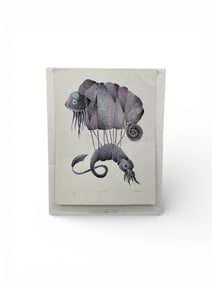 Leah Vega Flotante Contemporary Surrealist Intaglio Etching