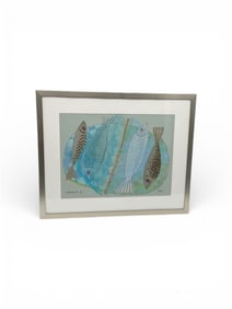 Pesces" Jose Montebrave (Cuba, b.1953) Mixed Media