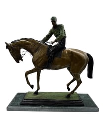 Bronze Sculpture of Jockey and Horse after Isidore Jules Bonheur