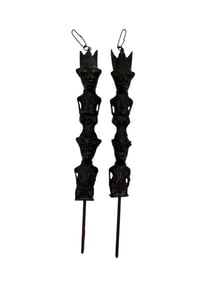 African Pair of Yoruba Brass Ogboni Edan Figures