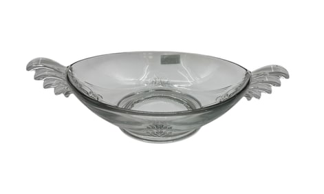 Fostoria Glass “Plume?? Pattern Art Deco Winged Centerpiece Bowl, c. 1935–1948