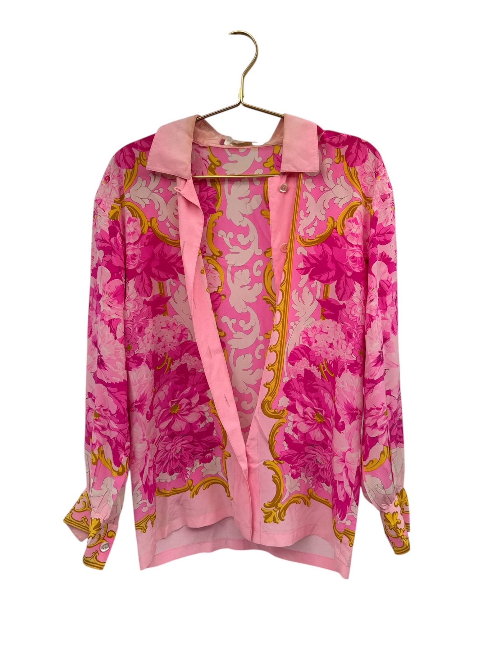 Vintage Escada by Margaretha Ley Italian Silk Floral Blouse - Size 34 (1 of 3)