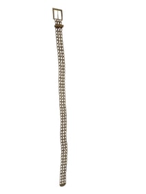 Vintage Gold-Tone Ornate Metal Link Belt with Intricate Filigree Design