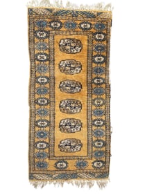 Vintage Hand-Woven Wool Accent Rug / Runner – 48" x 24"