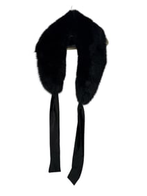 Vintage Black Fur Stole with Tassels
