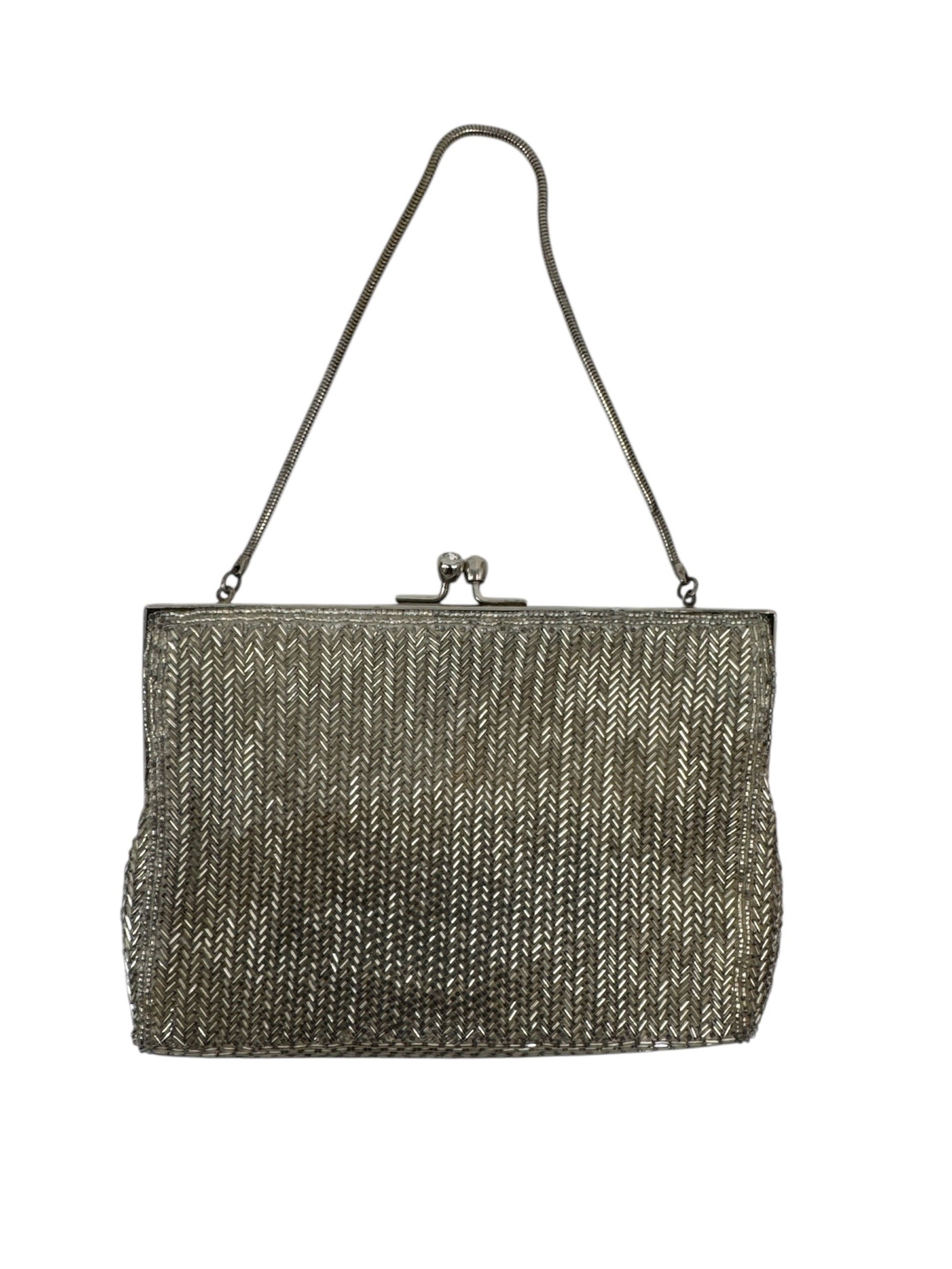 Vintage Metal Mesh Evening Bag with Kiss-Lock Clasp (1 of 3)